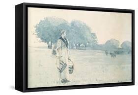 Milkmaid, 1875-Winslow Homer-Framed Stretched Canvas