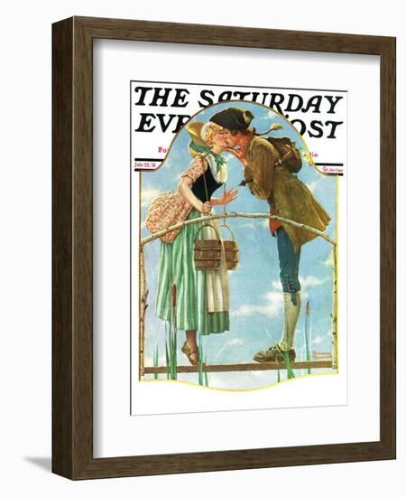 "Milkmaid" Saturday Evening Post Cover, July 25,1931-Norman Rockwell-Framed Giclee Print