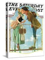"Milkmaid" Saturday Evening Post Cover, July 25,1931-Norman Rockwell-Stretched Canvas