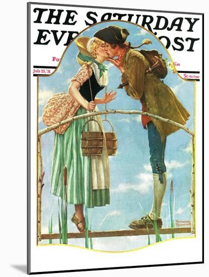"Milkmaid" Saturday Evening Post Cover, July 25,1931-Norman Rockwell-Mounted Giclee Print