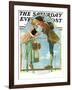 "Milkmaid" Saturday Evening Post Cover, July 25,1931-Norman Rockwell-Framed Giclee Print