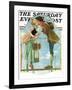 "Milkmaid" Saturday Evening Post Cover, July 25,1931-Norman Rockwell-Framed Giclee Print