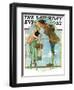 "Milkmaid" Saturday Evening Post Cover, July 25,1931-Norman Rockwell-Framed Premium Giclee Print