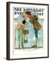 "Milkmaid" Saturday Evening Post Cover, July 25,1931-Norman Rockwell-Framed Giclee Print