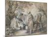 Milkmaid with Two Cows (Black Chalk and Stump Heightened with White-Thomas Gainsborough-Mounted Giclee Print