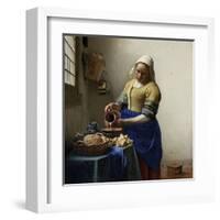 Milkmaid-Johannes Vermeer-Framed Art Print