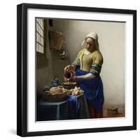 Milkmaid-Johannes Vermeer-Framed Art Print