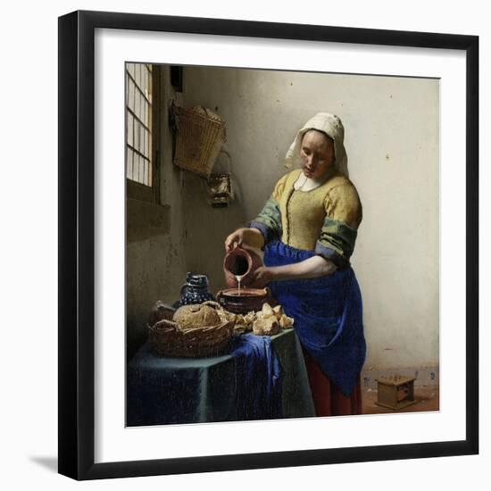 Milkmaid-Johannes Vermeer-Framed Art Print