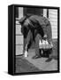 Milkman Leaving Milk Bottle on Doorstep-Philip Gendreau-Framed Stretched Canvas