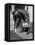 Milkman Leaving Milk Bottle on Doorstep-Philip Gendreau-Framed Stretched Canvas