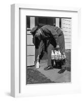 Milkman Leaving Milk Bottle on Doorstep-Philip Gendreau-Framed Photographic Print