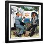 "Milkman Meets Pieman", October 11, 1958-Stevan Dohanos-Framed Giclee Print