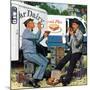 "Milkman Meets Pieman", October 11, 1958-Stevan Dohanos-Mounted Giclee Print