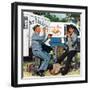 "Milkman Meets Pieman", October 11, 1958-Stevan Dohanos-Framed Premium Giclee Print