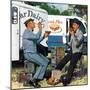 "Milkman Meets Pieman", October 11, 1958-Stevan Dohanos-Mounted Premium Giclee Print