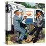 "Milkman Meets Pieman", October 11, 1958-Stevan Dohanos-Stretched Canvas