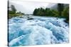 Milky Blue Glacial Water of Briksdal River in Norway-naumoid-Stretched Canvas