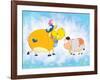 Milky Moo-Blue Fish-Framed Art Print