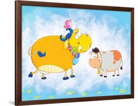 Milky Moo-Blue Fish-Framed Art Print