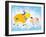 Milky Moo-Blue Fish-Framed Art Print