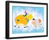 Milky Moo-Blue Fish-Framed Art Print