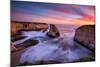 Milky Water Sunset at Shark Fin Cove, California Coast, Santa Cruz, Davenport-Vincent James-Mounted Photographic Print