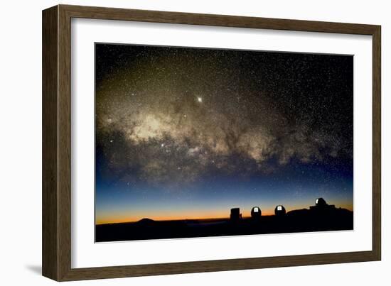 Milky Way And Observatories, Hawaii-David Nunuk-Framed Photographic Print