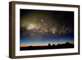 Milky Way And Observatories, Hawaii-David Nunuk-Framed Photographic Print