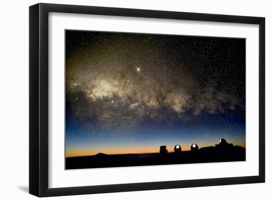 Milky Way And Observatories, Hawaii-David Nunuk-Framed Photographic Print