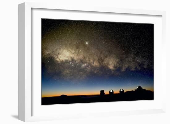 Milky Way And Observatories, Hawaii-David Nunuk-Framed Photographic Print