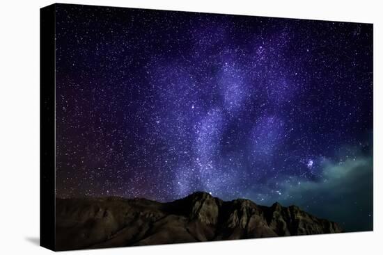 Milky Way Galaxy with Aurora Borealis or Northern Lights, Kjalarnes, Reykjavik, Iceland-null-Stretched Canvas