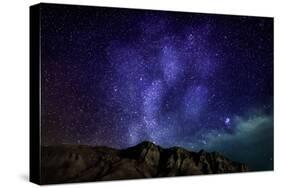 Milky Way Galaxy with Aurora Borealis or Northern Lights, Kjalarnes, Reykjavik, Iceland-null-Stretched Canvas