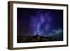 Milky Way Galaxy with Aurora Borealis or Northern Lights, Kjalarnes, Reykjavik, Iceland-null-Framed Photographic Print