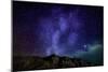 Milky Way Galaxy with Aurora Borealis or Northern Lights, Kjalarnes, Reykjavik, Iceland-null-Mounted Photographic Print