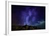 Milky Way Galaxy with Aurora Borealis or Northern Lights, Kjalarnes, Reykjavik, Iceland-null-Framed Photographic Print