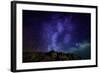 Milky Way Galaxy with Aurora Borealis or Northern Lights, Kjalarnes, Reykjavik, Iceland-null-Framed Photographic Print