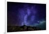 Milky Way Galaxy with Aurora Borealis or Northern Lights, Kjalarnes, Reykjavik, Iceland-null-Framed Photographic Print