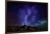 Milky Way Galaxy with Aurora Borealis or Northern Lights, Kjalarnes, Reykjavik, Iceland-null-Framed Photographic Print