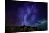 Milky Way Galaxy with Aurora Borealis or Northern Lights, Kjalarnes, Reykjavik, Iceland-null-Stretched Canvas