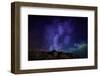 Milky Way Galaxy with Aurora Borealis or Northern Lights, Kjalarnes, Reykjavik, Iceland-null-Framed Photographic Print