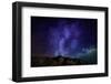 Milky Way Galaxy with Aurora Borealis or Northern Lights, Kjalarnes, Reykjavik, Iceland-null-Framed Photographic Print