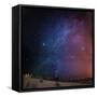 Milky Way Galaxy with Aurora Borealis or Northern Lights, Lapland, Sweden-Ragnar Th Sigurdsson-Framed Stretched Canvas