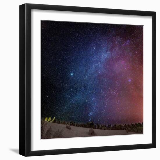 Milky Way Galaxy with Aurora Borealis or Northern Lights, Lapland, Sweden-Ragnar Th Sigurdsson-Framed Photographic Print