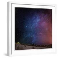 Milky Way Galaxy with Aurora Borealis or Northern Lights, Lapland, Sweden-Ragnar Th Sigurdsson-Framed Photographic Print