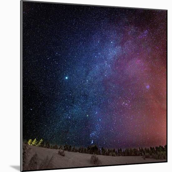 Milky Way Galaxy with Aurora Borealis or Northern Lights, Lapland, Sweden-Ragnar Th Sigurdsson-Mounted Photographic Print