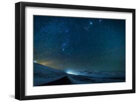 Milky Way Galaxy with Aurora Borealis or Northern Lights-Arctic-Images-Framed Premium Photographic Print