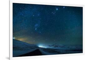 Milky Way Galaxy with Aurora Borealis or Northern Lights-Arctic-Images-Framed Photographic Print