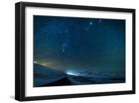 Milky Way Galaxy with Aurora Borealis or Northern Lights-Arctic-Images-Framed Photographic Print