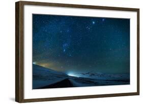 Milky Way Galaxy with Aurora Borealis or Northern Lights-Arctic-Images-Framed Photographic Print