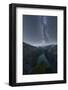 Milky Way in the starry night sky over lake Limmernsee, aerial view, Canton of Glarus, Switzerland-Roberto Moiola-Framed Photographic Print